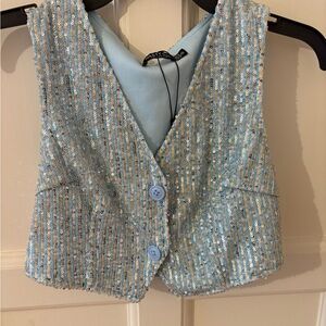 Sequin Blue Vest